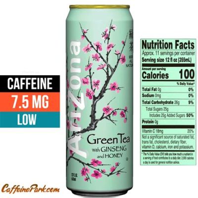 how much caffeine is in a arizona green tea